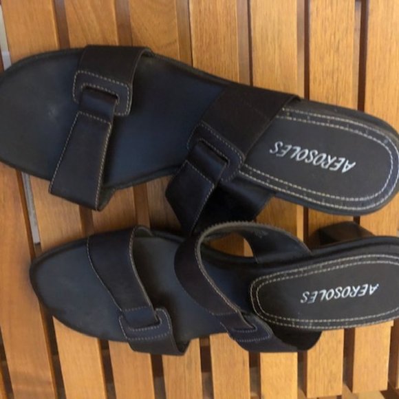 Brown Heeled Aerosole Sandals, size 8.5 - Picture 2 of 4